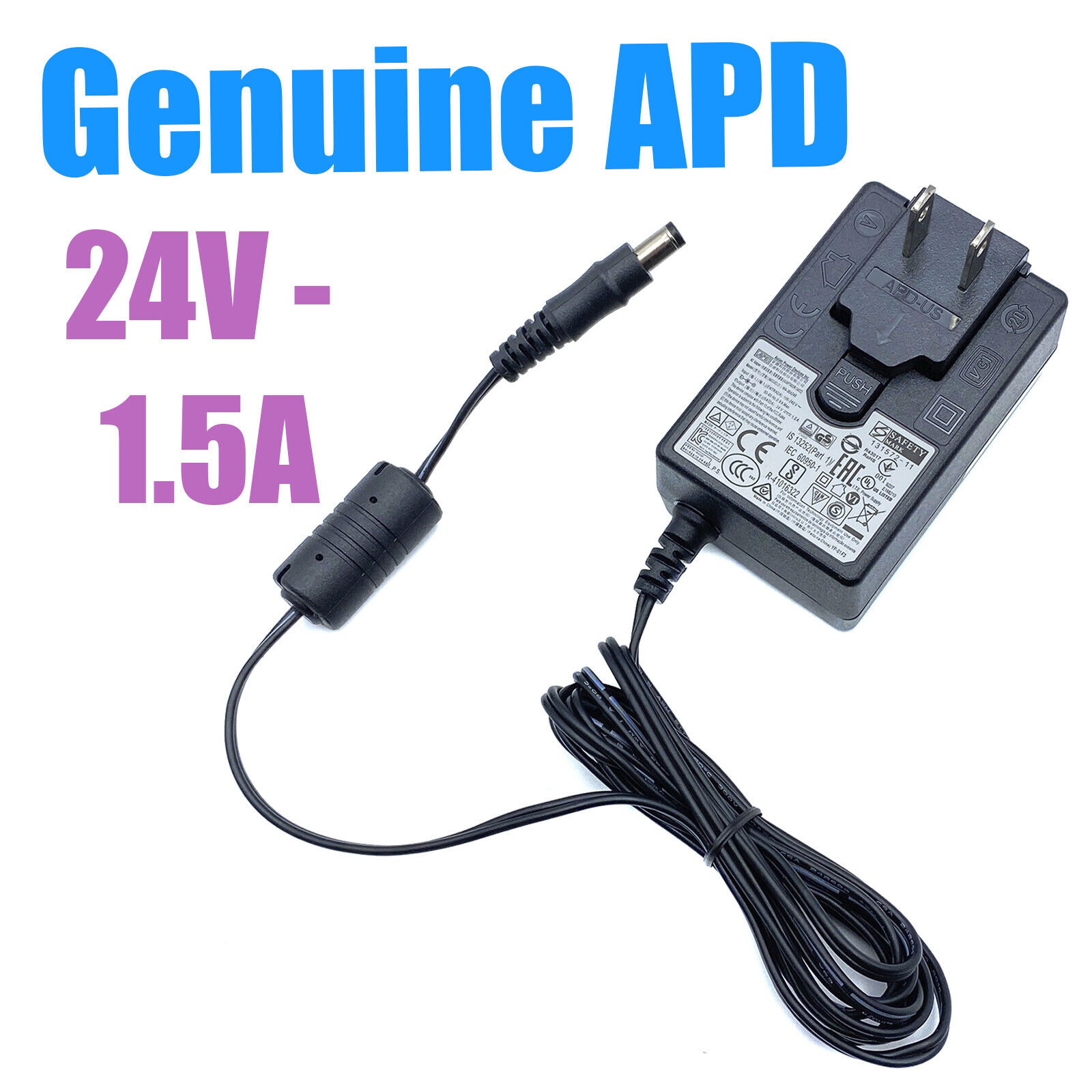 *Brand NEW* Genuine APD 24V 1.5A 36W AC Adapter WA-36A24R POWER Supply
